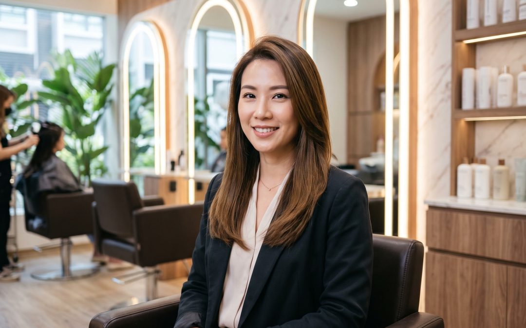 A client showing off smooth, voluminous, and hydrated hair after receiving a professional JK Anti-Frizz Treatment at a Singapore hair salon.
